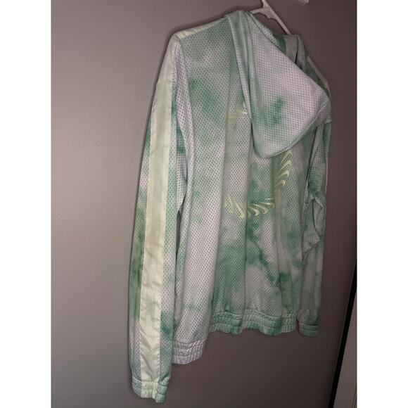 Nike Icon Clash Full Zip Long Sleeve Tie Dye Mesh Hoodie Jacket Green Womens Med - Picture 4 of 13